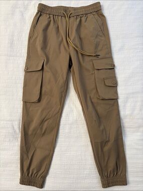 Free With Purchase! Men's Cargo Jogger Pants in Khaki Brown with Utility Pockets